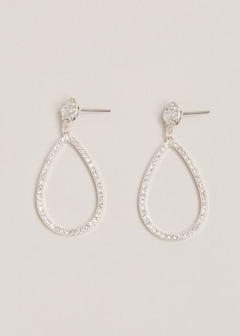 Phase Eight Silver Sparkle Tear Drop Jewellery Silver USA | 2178490-NZ